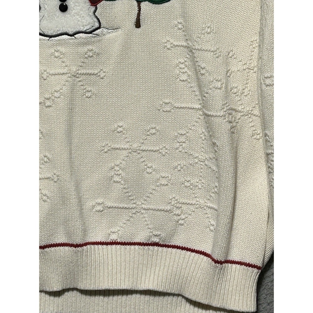 Vintage Cabela White Crew Neck Sweater Festive Snowman Sz XL Christmas Ugly G113 - Picture 3 of 10
